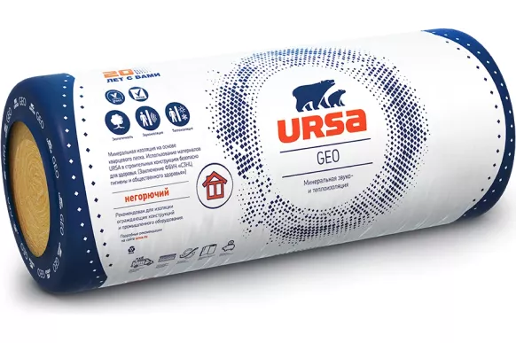 Утеплитель из минеральной ваты URSA GEO М-15 Рулон (8000х1220х50 мм) 2 шт