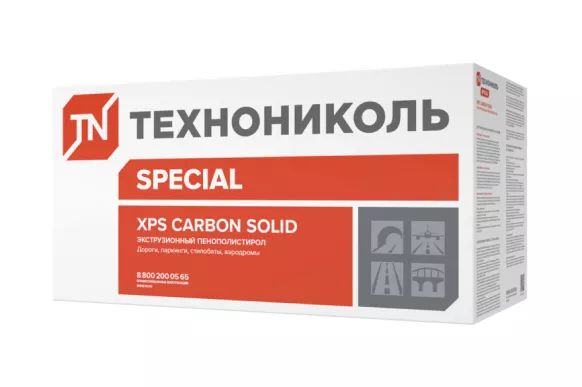 Экструзионный пенополистирол (XPS) Технониколь XPS CARBON SOLID 500 50х600х2400 мм 8 шт