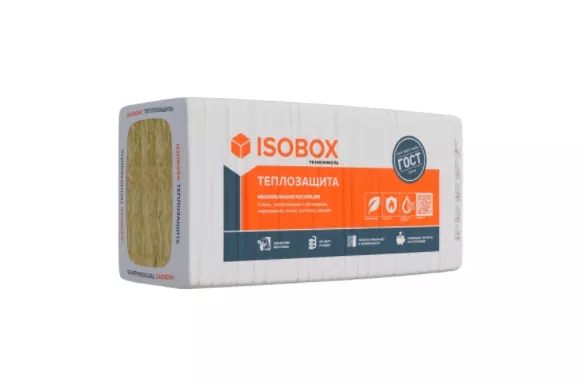 Утеплитель минераловатный ISOBOX 38 R Теплозащита Плита (1200х610х50 мм) 12 шт в упаковке