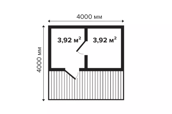 Баня 14 (Стандарт) брус 44 мм